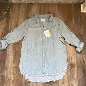 NWT Thread and supply denim button down size women’s size small